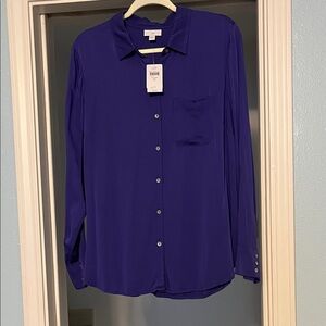 J. Jill Women's Tanzanite Silky Blouse NWT